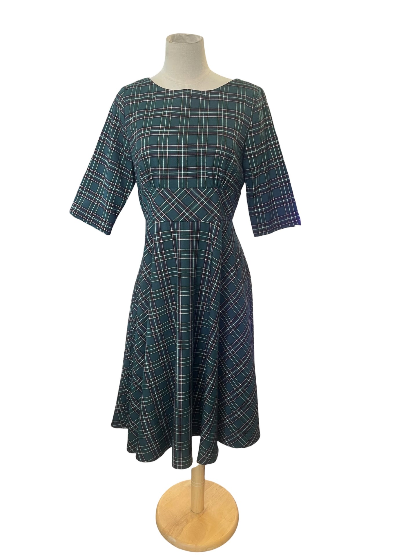 HELLBUNNY GREEN TARTAN DRESS | 12