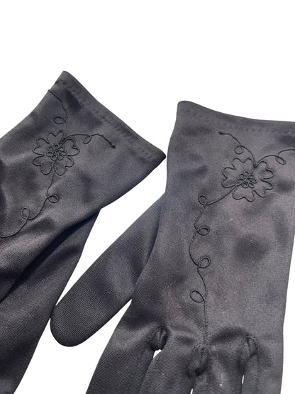 RENDEZ-VOUS BLACK DAISY GLOVES | 7.5