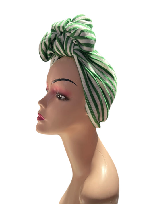 GREEN STRIPED TURBAN