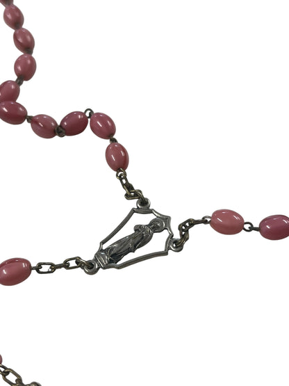 PINK ITALIAN ROSARY NECKLACE