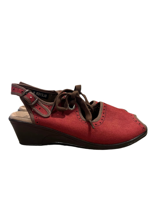 BLEYER RED SLINGBACKS SHOES SZ 8