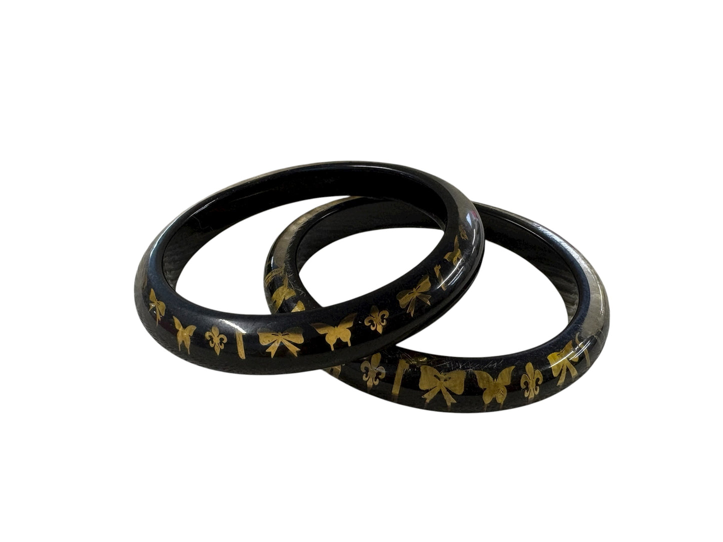 TRELISE COOPER GOLD BOWS BLACK BANGLE