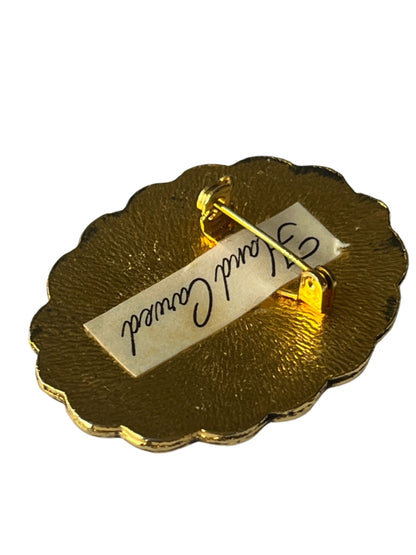 REVERSE CARVE ORCHID BROOCH