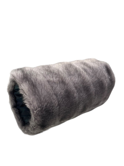 FAUX GREY FUR MUFF