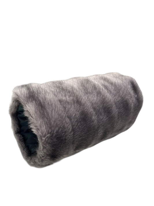 FAUX GREY FUR MUFF