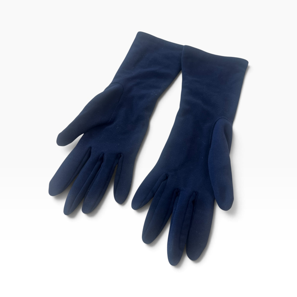 NAVY ROUCHED GLOVES