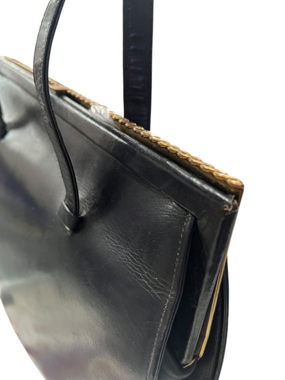 FASSBENDER BLACK LEATHER HANDBAG