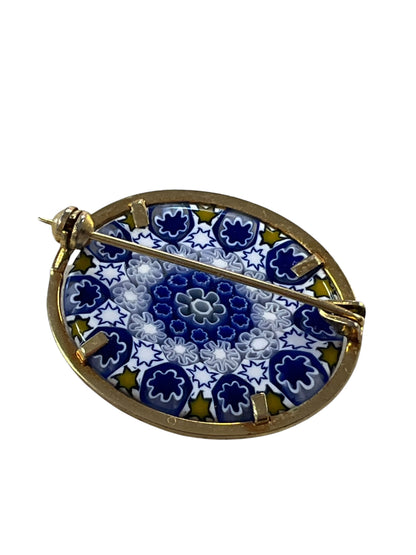 GOLD SET MURANO MILLEFIORI BROOCH