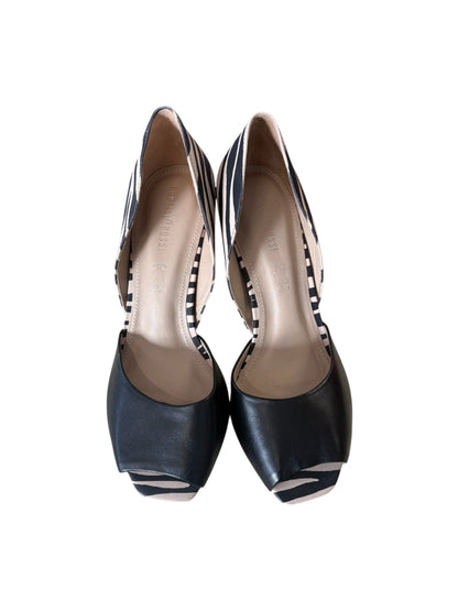 ZEBRA PEEP TOE BLOCK HEELS | 41