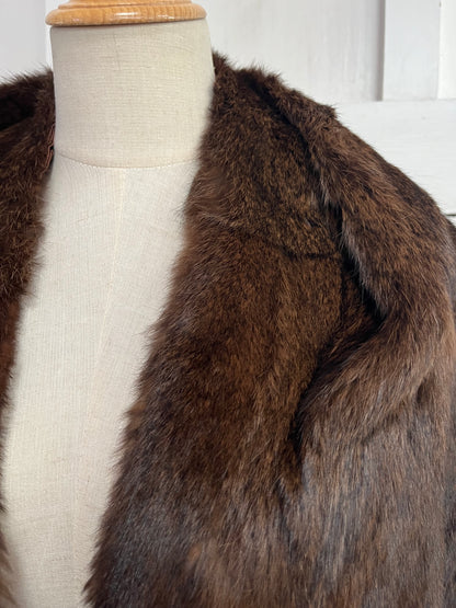 DEEP BROWN FUR STOLE SZ 8-12