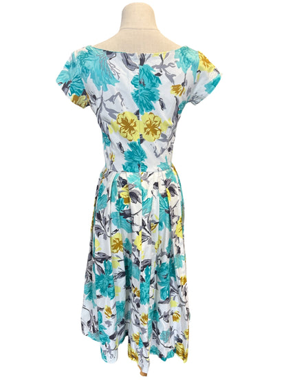 RETROSPECTD TEAL & YELLOW DRESS | 8