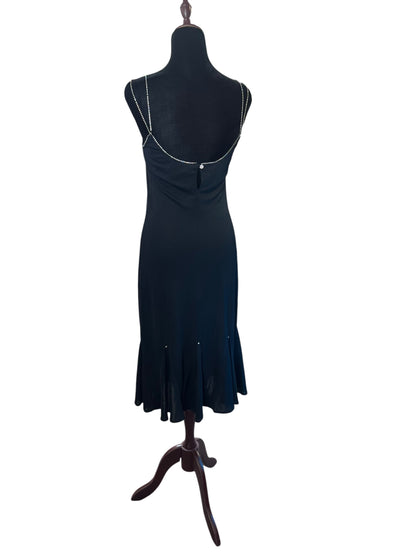 BLACK DIAMANTE COCKTAIL DRESS | M