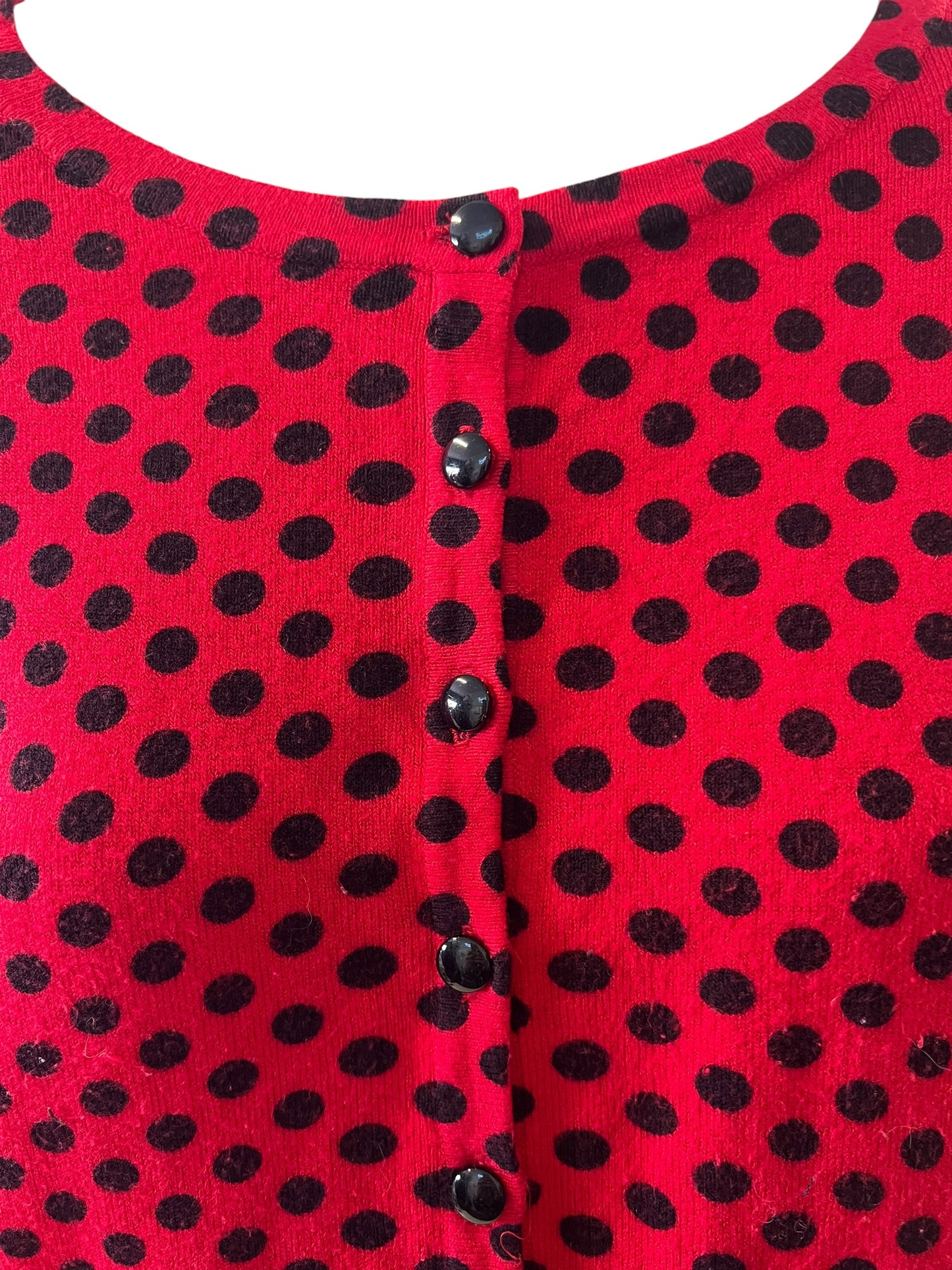 VOODOO VIXEN RED POLKADOT CARDIGAN | M