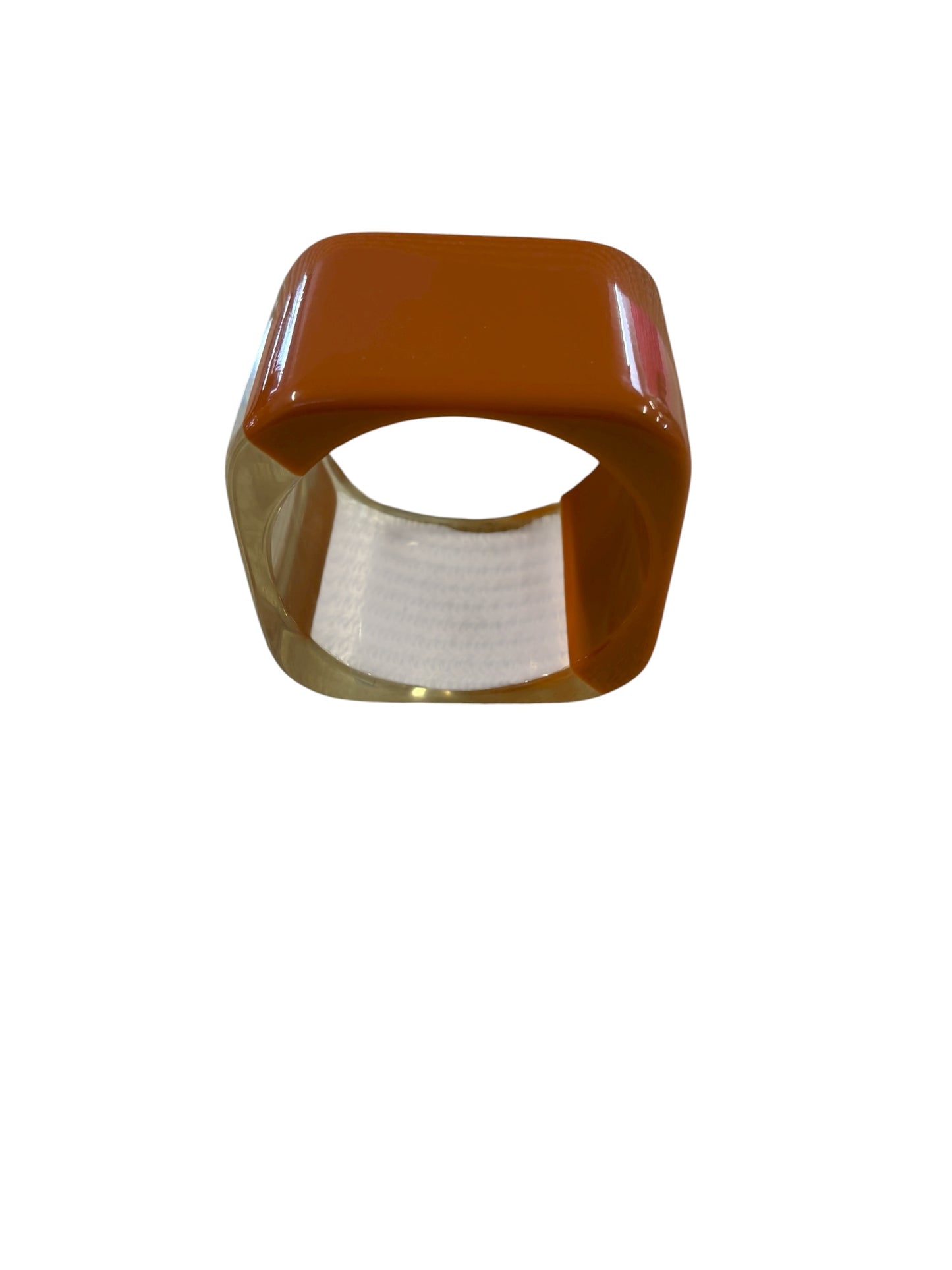 SQUARE DUAL ORANGE/CLEAR BANGLE