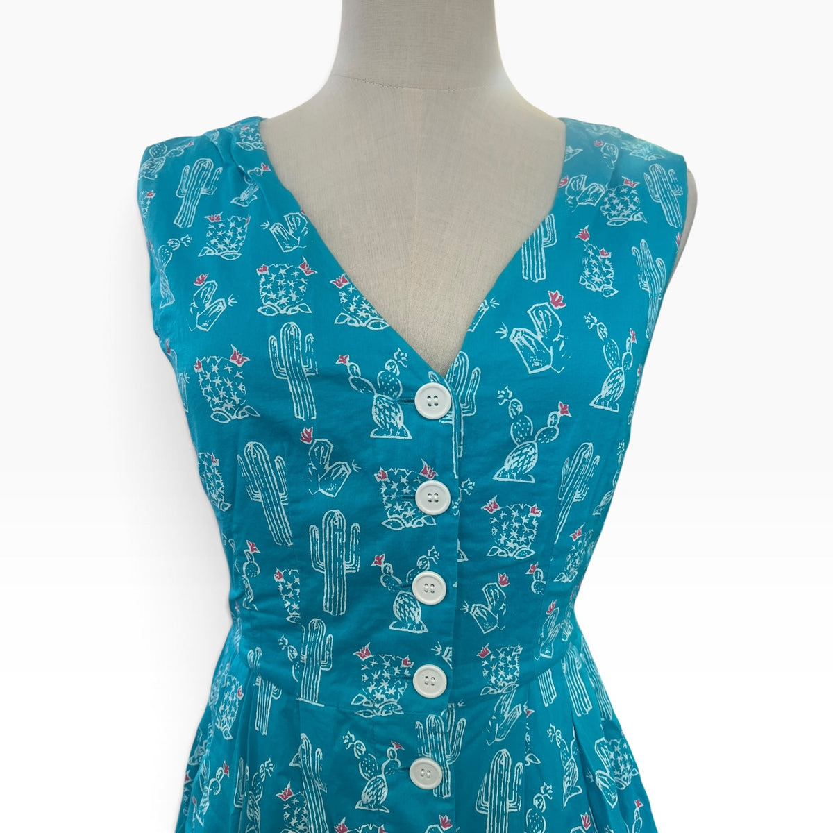 EMILY & FIN BLUE CACTUS DRESS | S
