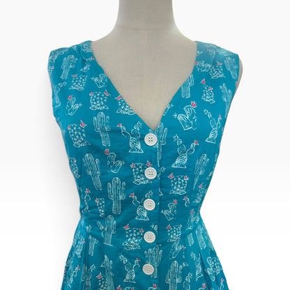 EMILY & FIN BLUE CACTUS DRESS | S