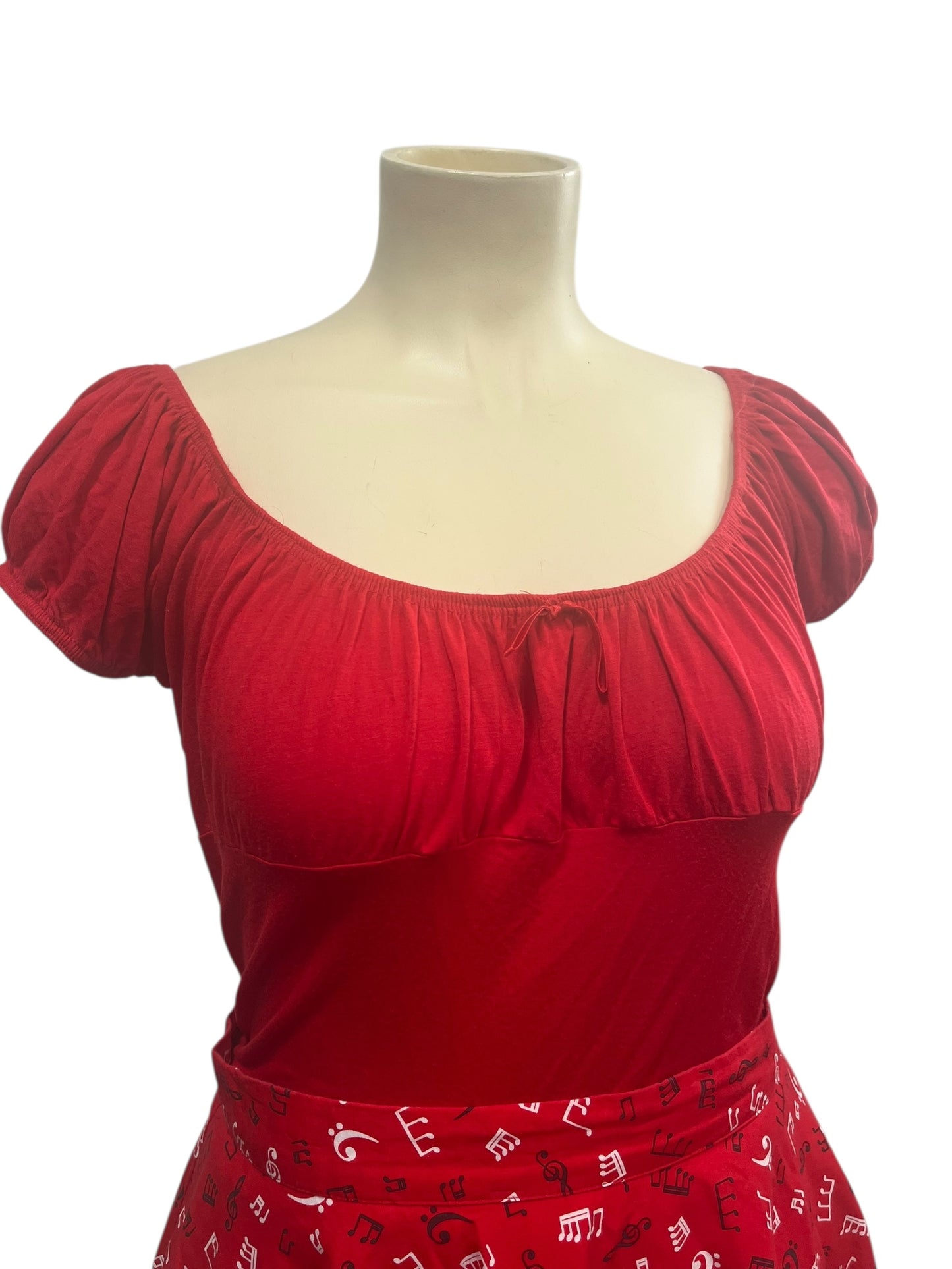 MKONE RED PEASANT TOP  | 18