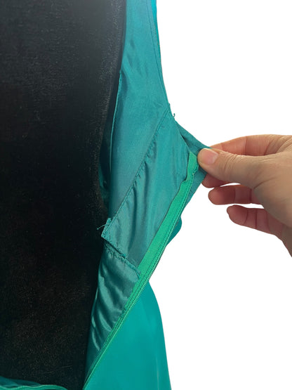 GREEN ENVY SATIN GOWN | 10