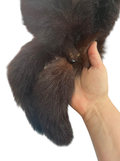 DARK FOX HEAD FUR STOLE