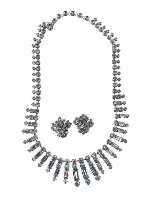 BLUE DIAMANTE NECKLACE & EARRINGS