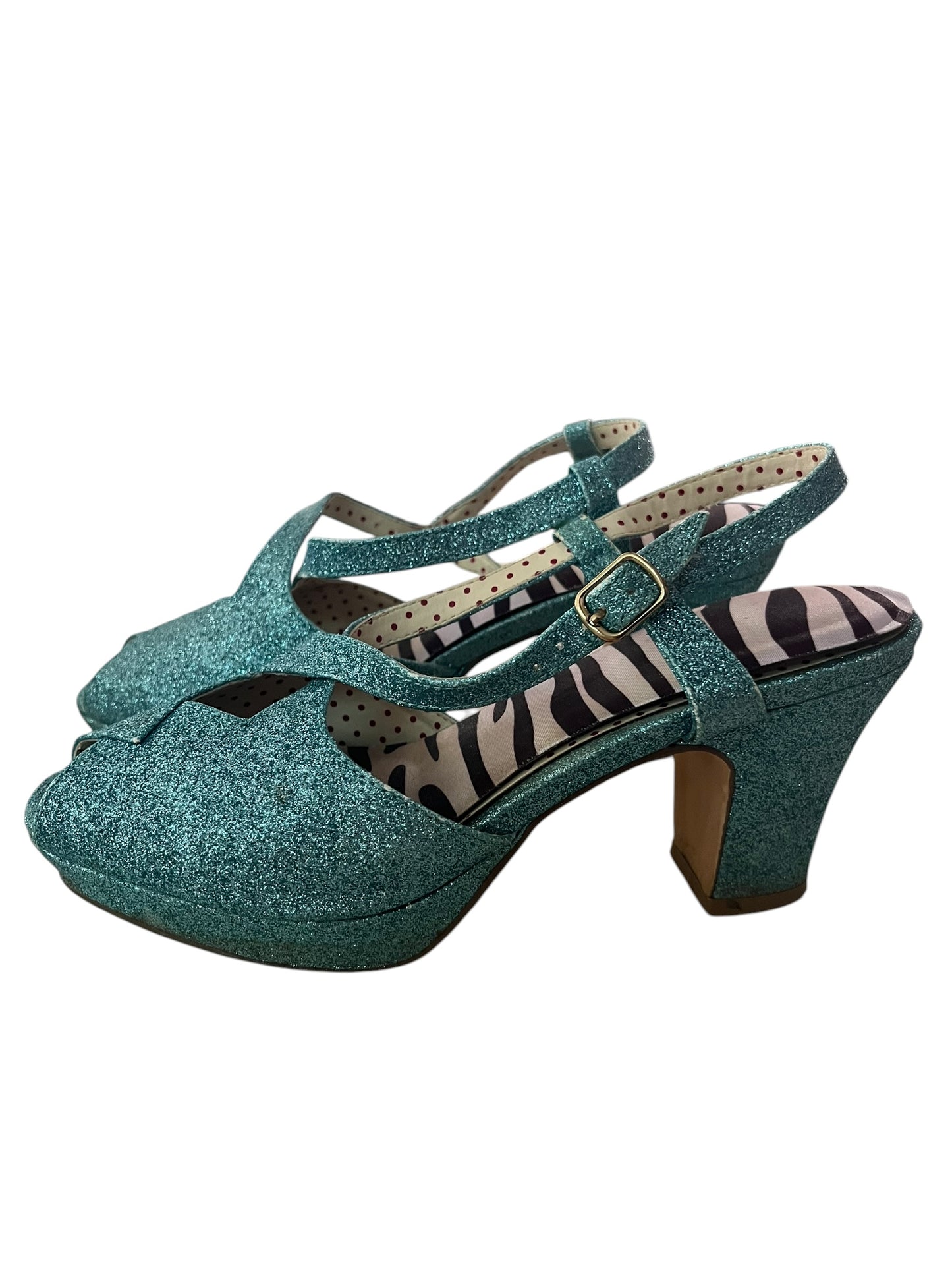 BAIT BLUE GLITTER HEELS | 6.5