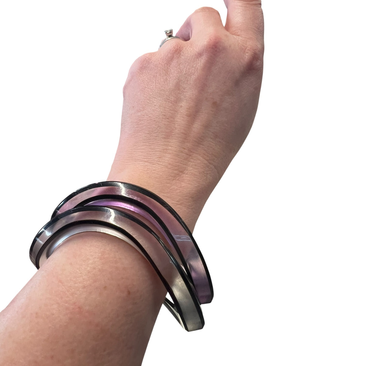 ITALIAN ASYMMETRICAL BANGLE ( purple)