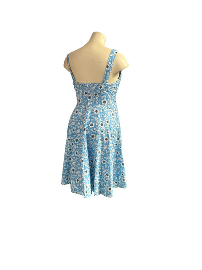 HELLBUNNY BLUE FLORAL DRESS | XL/16