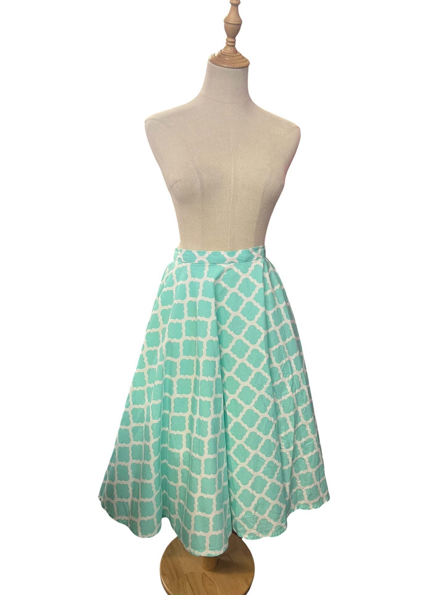 TEAL DECO PRINT SKIRT | 16