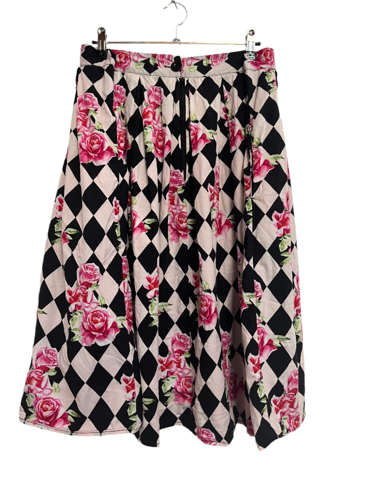 HELLBUNNY - HARLEQUIN ROSE SKIRT sz 20