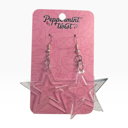 CLEAR STAR EARRINGS