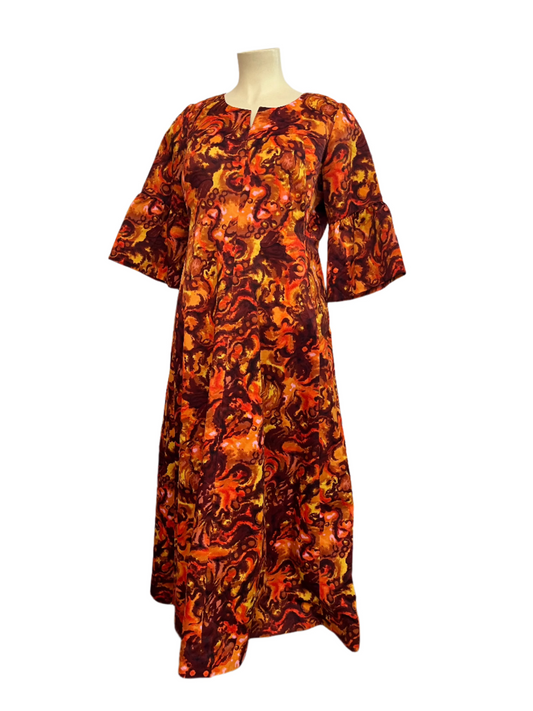 ORANGE TANG 70S DRESS SZ 18