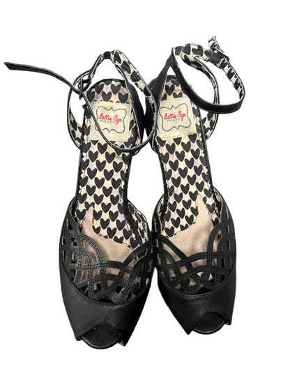 BETTIE PAGE - BLACK STRAPPY HEELS sz 10