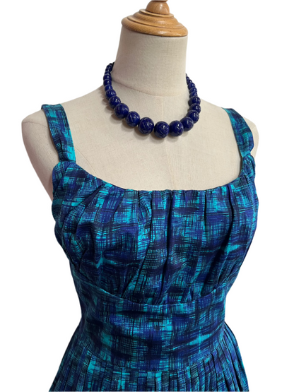 RETROSPECTD BLUE PLAID DRESS sz 8