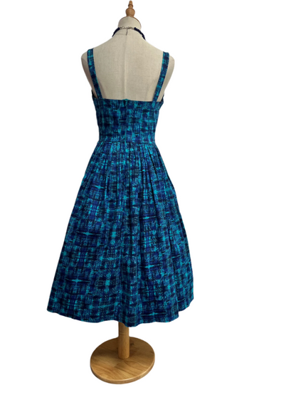 RETROSPECTD BLUE PLAID DRESS sz 8