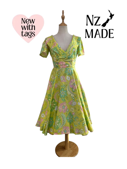 GORGEOUS VIBRANT LINEN DRESS SZ 8