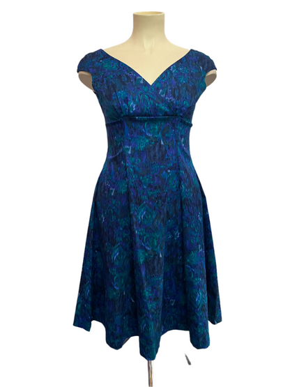 RETROSPECTD  BLUE & PURPLE DRESS sz 16