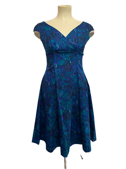 RETROSPECTD  BLUE & PURPLE DRESS sz 16