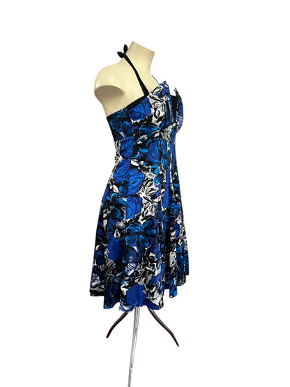 RETROSPECTD  BLUE ROSE DRESS SZ 14/16