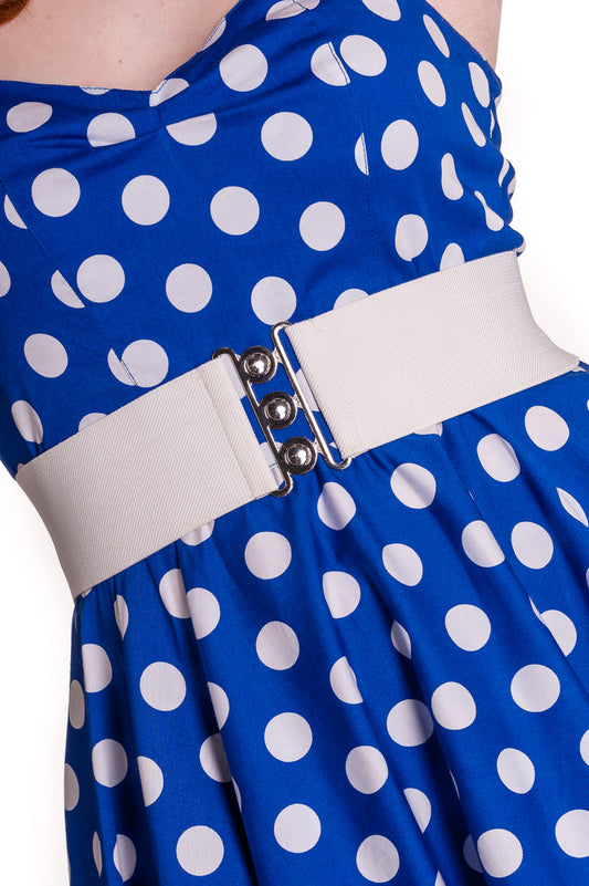 HELLBUNNY  WHITE BUCKLE ELASTIC BELT | S