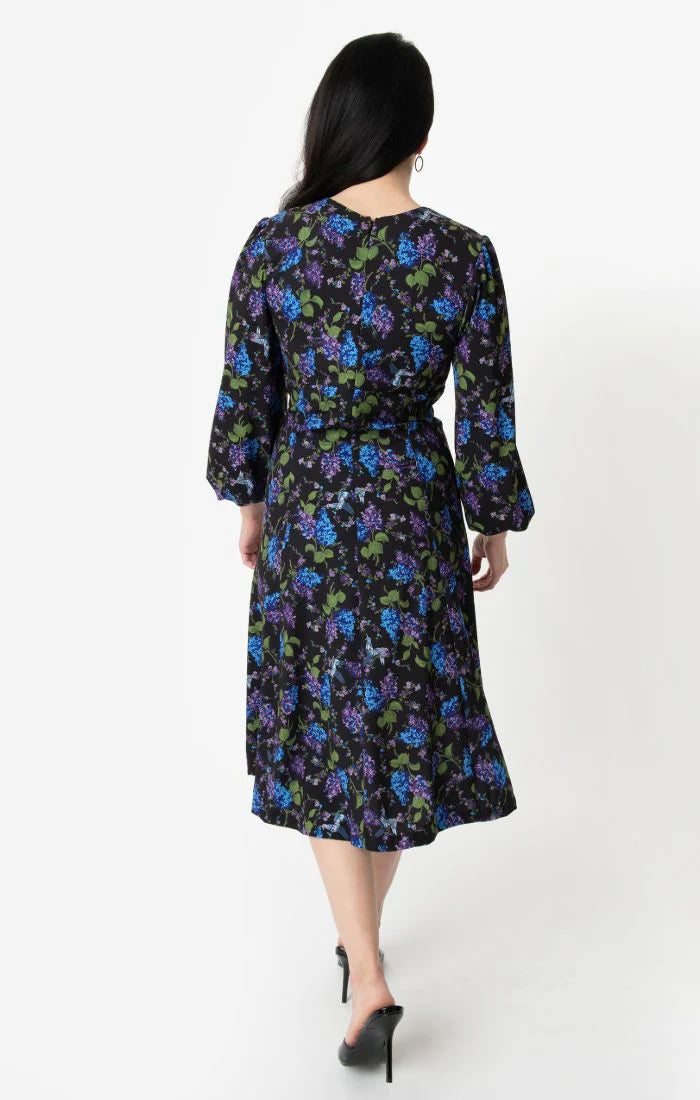UNIQUE VINTAGE FLORAL ORIGAMI  DRESS SZ 10
