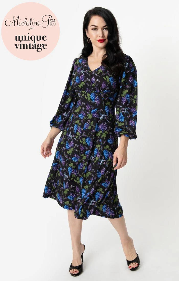 UNIQUE VINTAGE FLORAL ORIGAMI  DRESS SZ 10