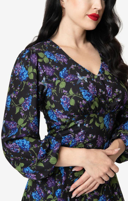 UNIQUE VINTAGE FLORAL ORIGAMI  DRESS SZ 10