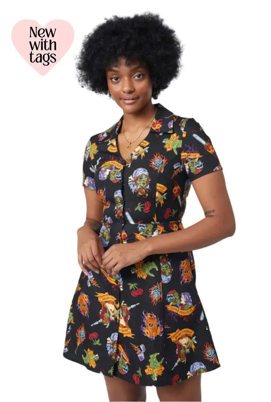 DANGERFIELD TATTOO ZOMBIE DRESS SZ 8