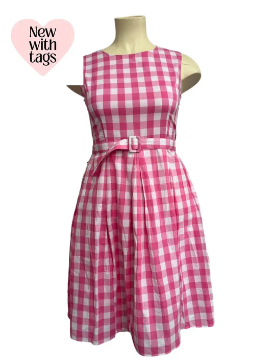 PINK GINGHAM DRESS SZ 14