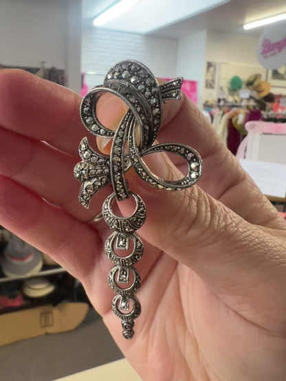 CASCADING MARCASITE BROOCH