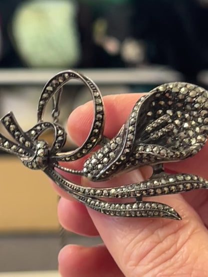 MARCASITE LILY BROOCH