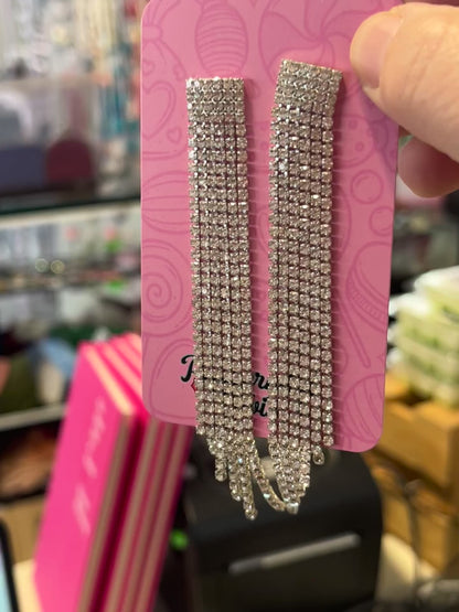 LONG DIAMANTE EARRINGS