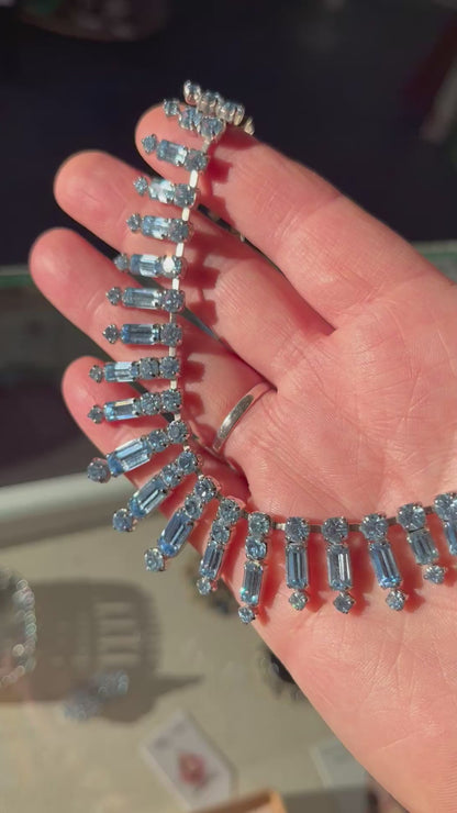 BLUE DIAMANTE NECKLACE & EARRINGS