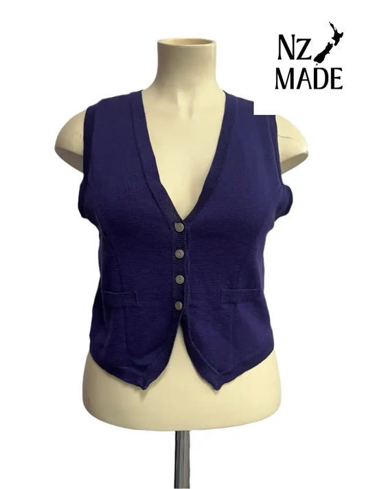 SONNY PURPLE WOOL VEST SZ 14