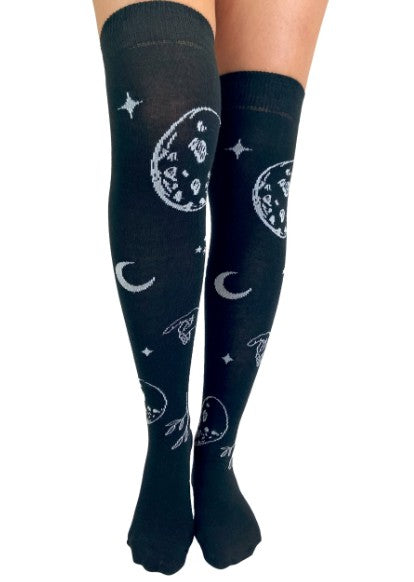 STARRY MOON OVER THE KNEE SOCKS